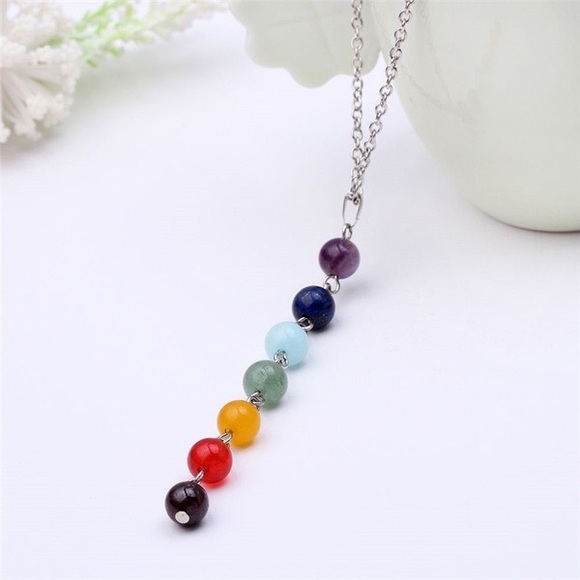 Jewelry - Beaded Pendant Chakra Rainbow Necklace